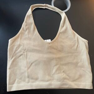 Ribbed Halter Neck Crop Top
